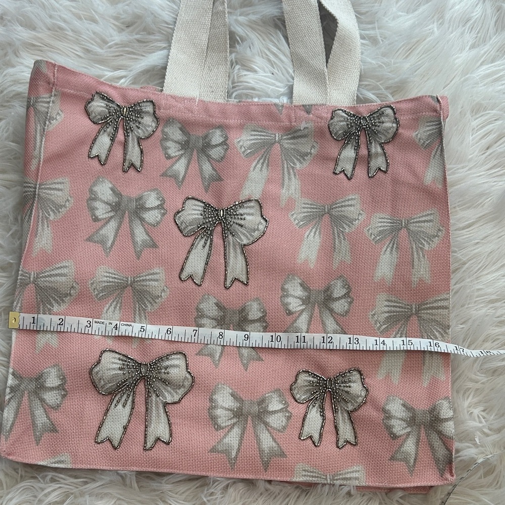 NEW, Pink Bow Tote Bag - Picture 7 of 10